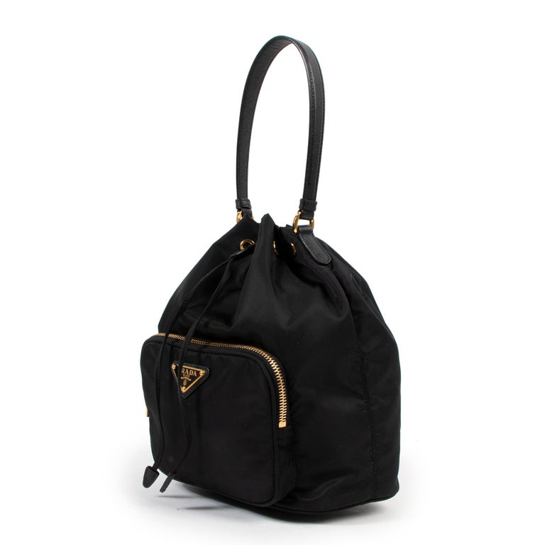 Prada Black Duet ReNylon Bucket Bag at 1stDibs