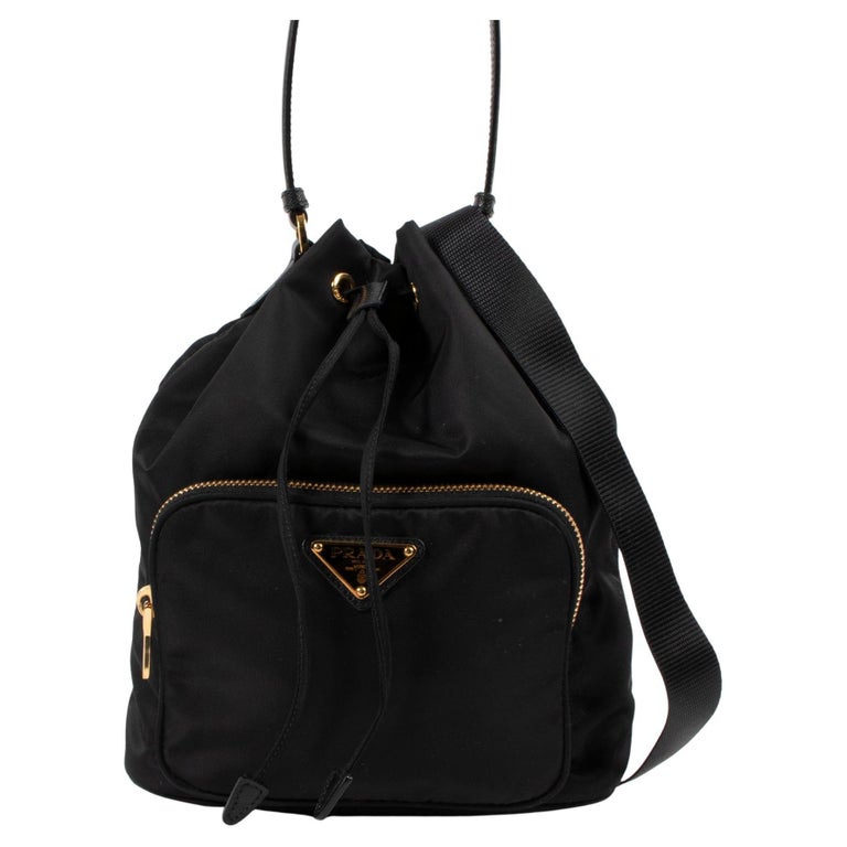 Prada Black Duet ReNylon Bucket Bag at 1stDibs