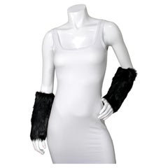 Prada Black Dyed Beaver Fur Arm Cuffs