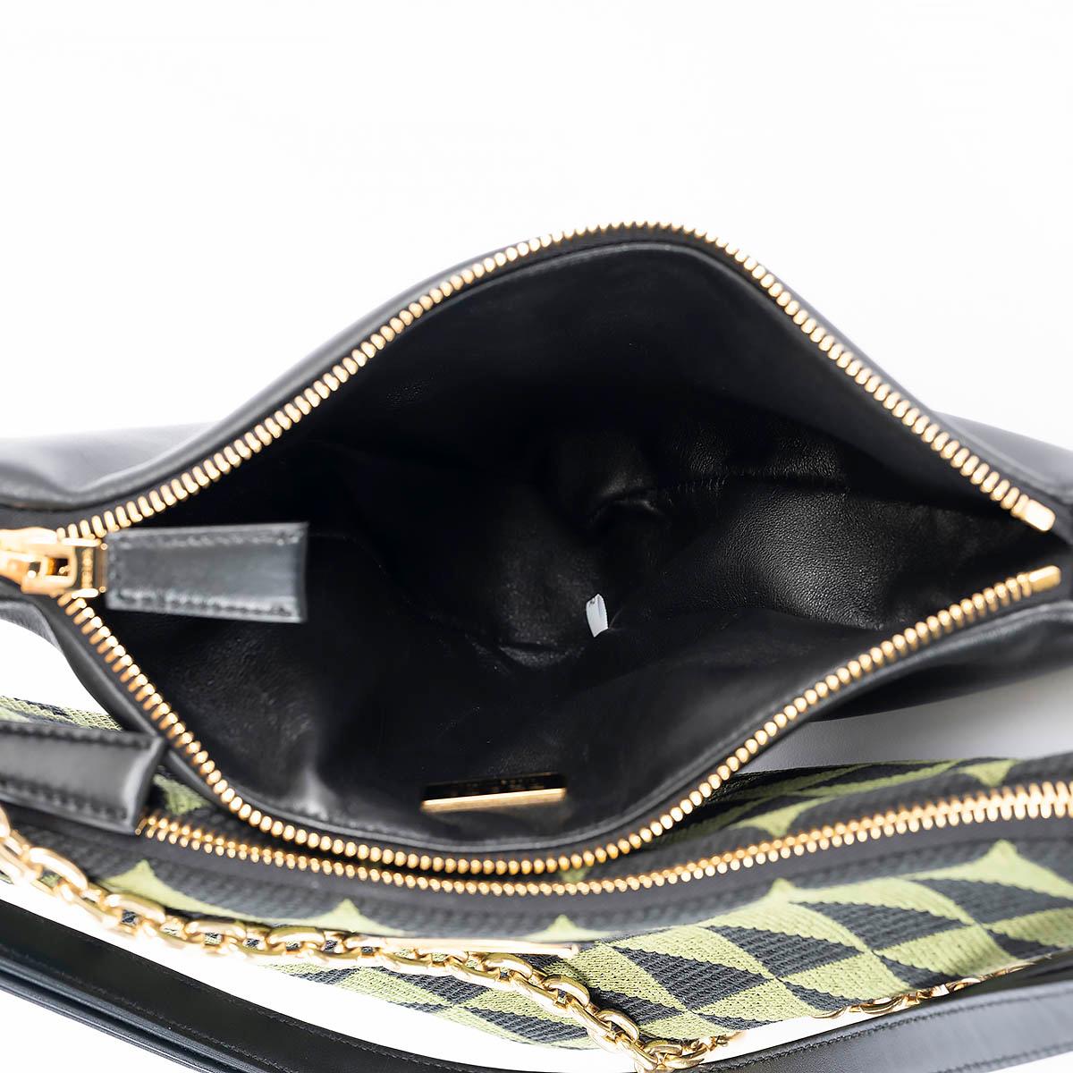 PRADA black Edera green Jacquard MINI TRIANGLE Shoulder Bag 2