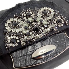 Prada Black Embellished Skipper Shoulder Bag