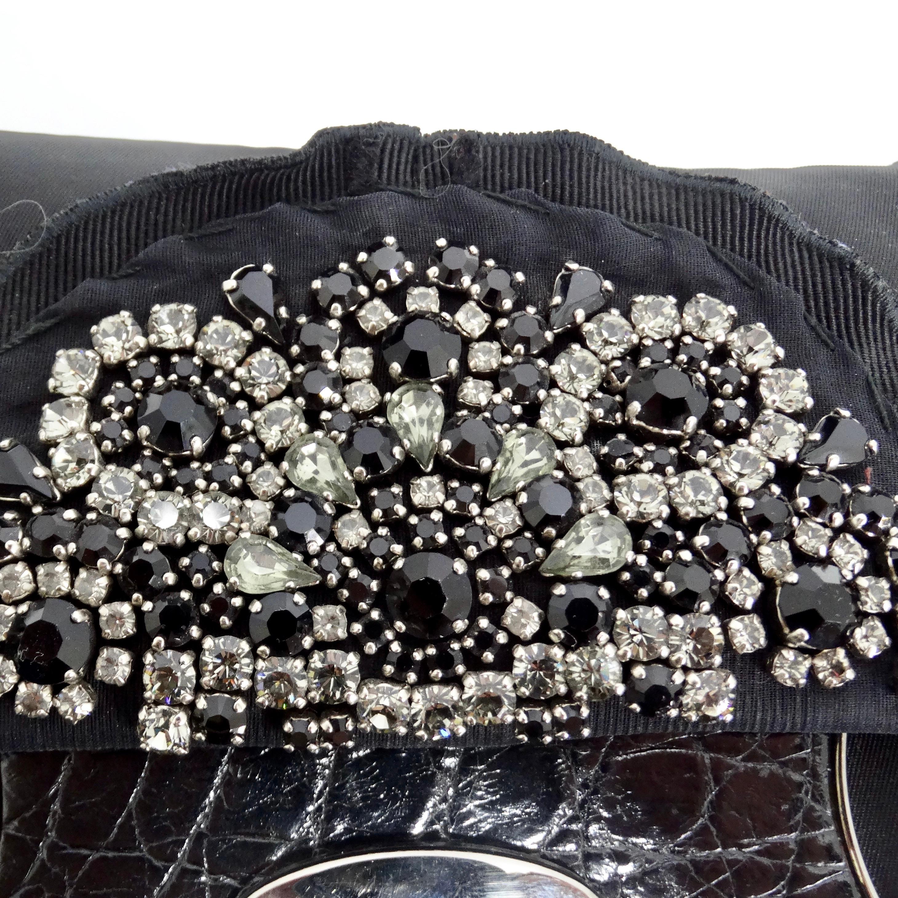 Prada Black Embellished Skipper Shoulder Bag In Excellent Condition For Sale In Scottsdale, AZ