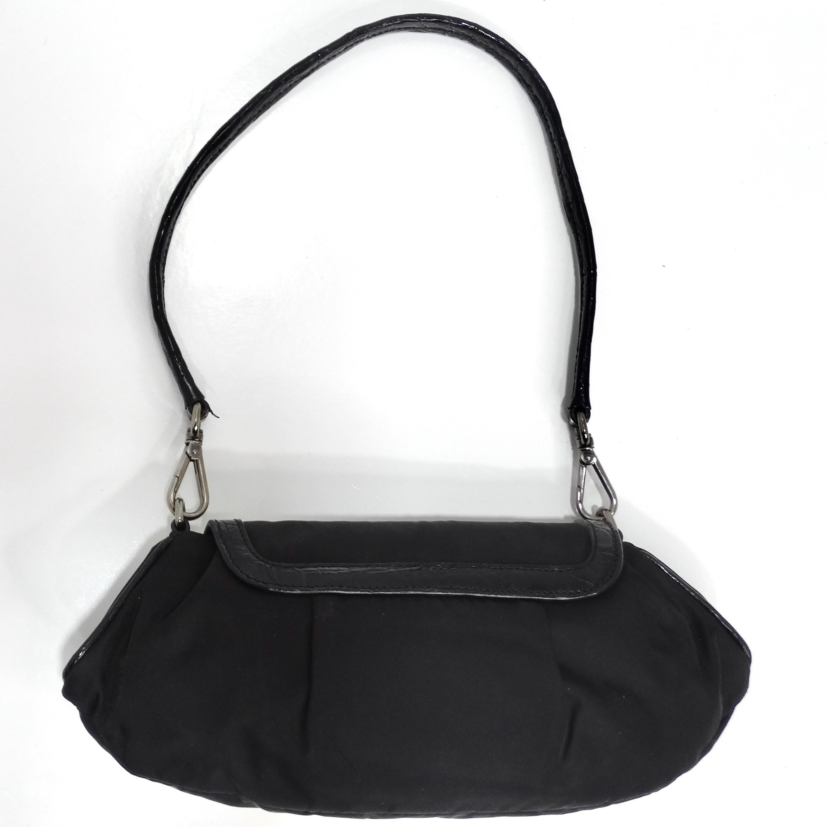 Women's or Men's Prada Black Embellished Skipper Shoulder Bag For Sale