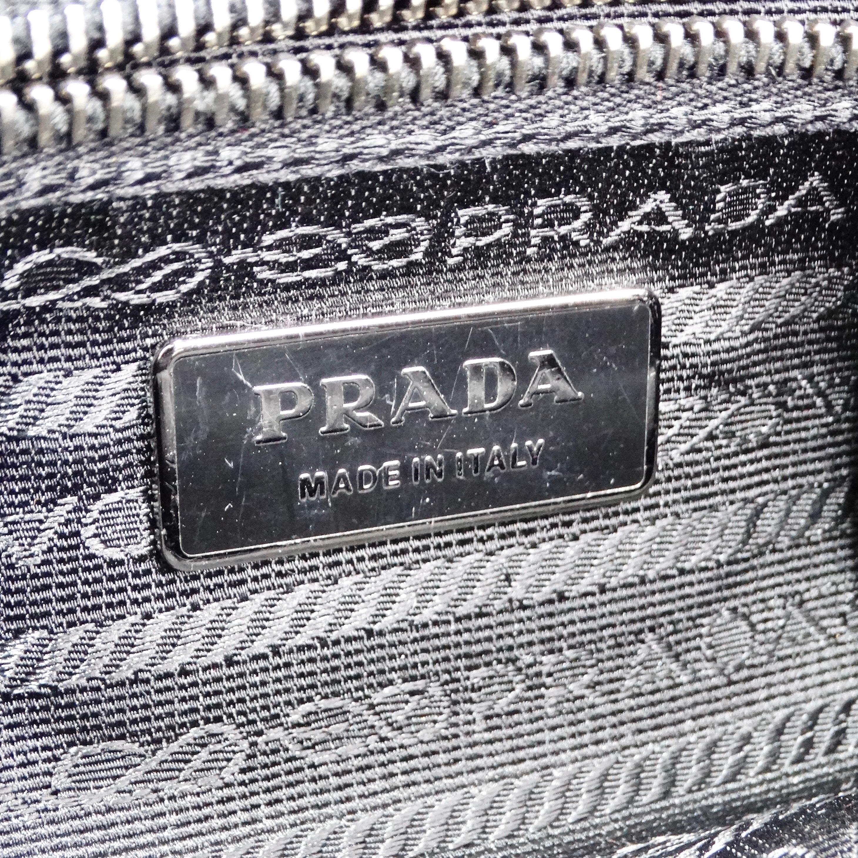 Prada Black Embellished Skipper Shoulder Bag For Sale 5