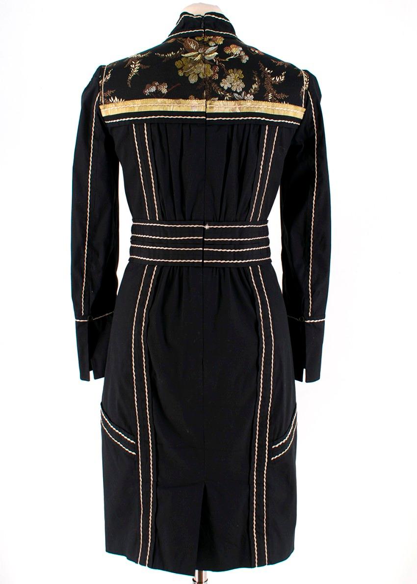 Black Prada black embroidered high neck dress XXS 38 