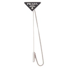 PRADA black enamel SYMBOLE Brooch