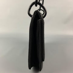 PRADA Black Fabric Acetate Chain Shoulder Bag Handbag