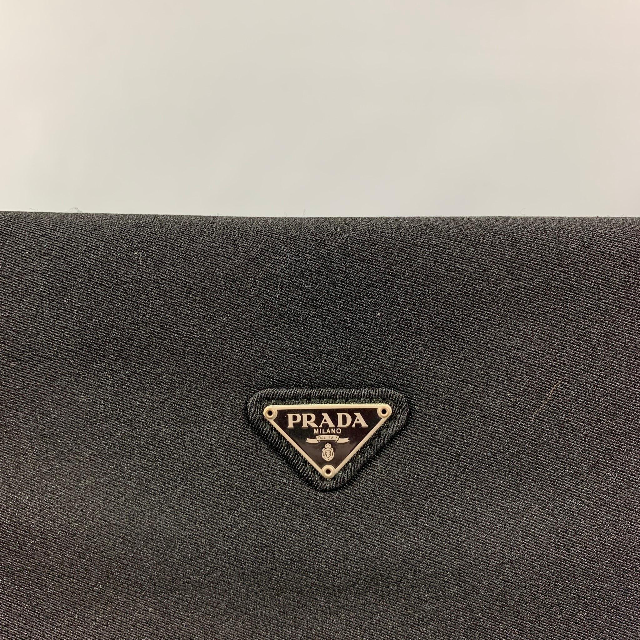 PRADA Black Fabric Acetate Chain Shoulder Bag Handbag In Good Condition In San Francisco, CA