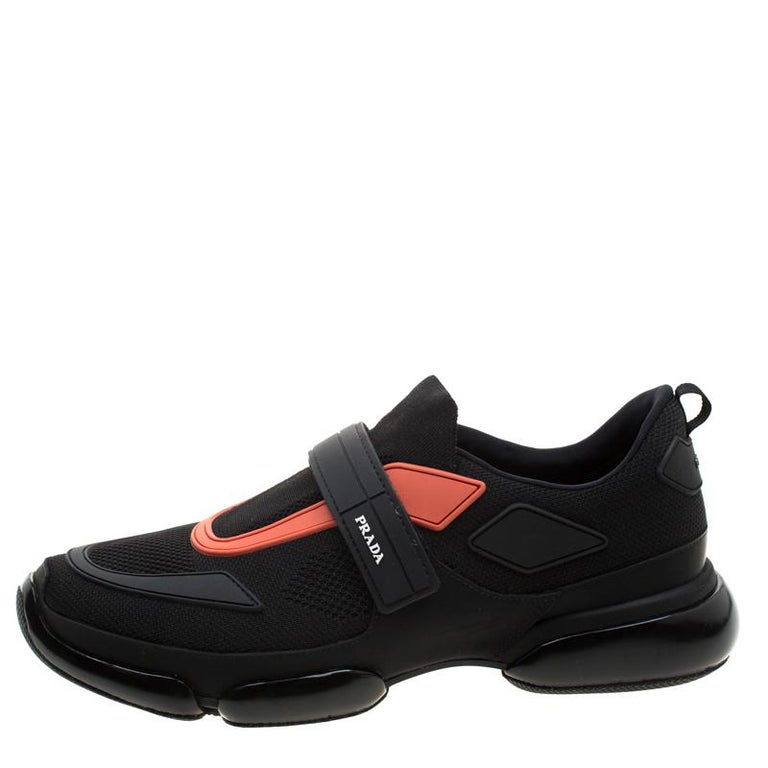 Prada Black Fabric/Leather Cloudbust Slip-On Sneakers Size 41.5 For ...