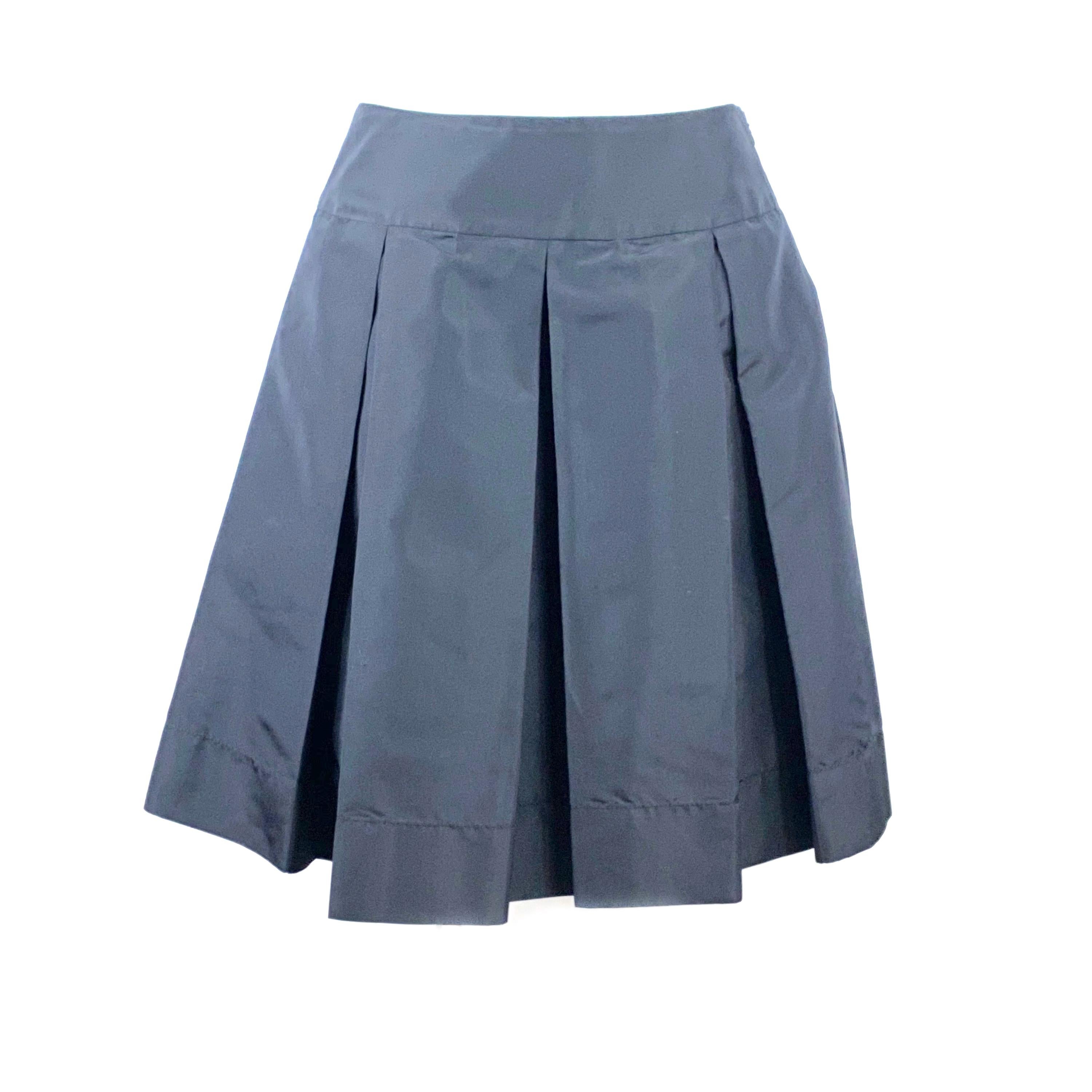 PRADA Black Flare Midi Skirt Size 40
