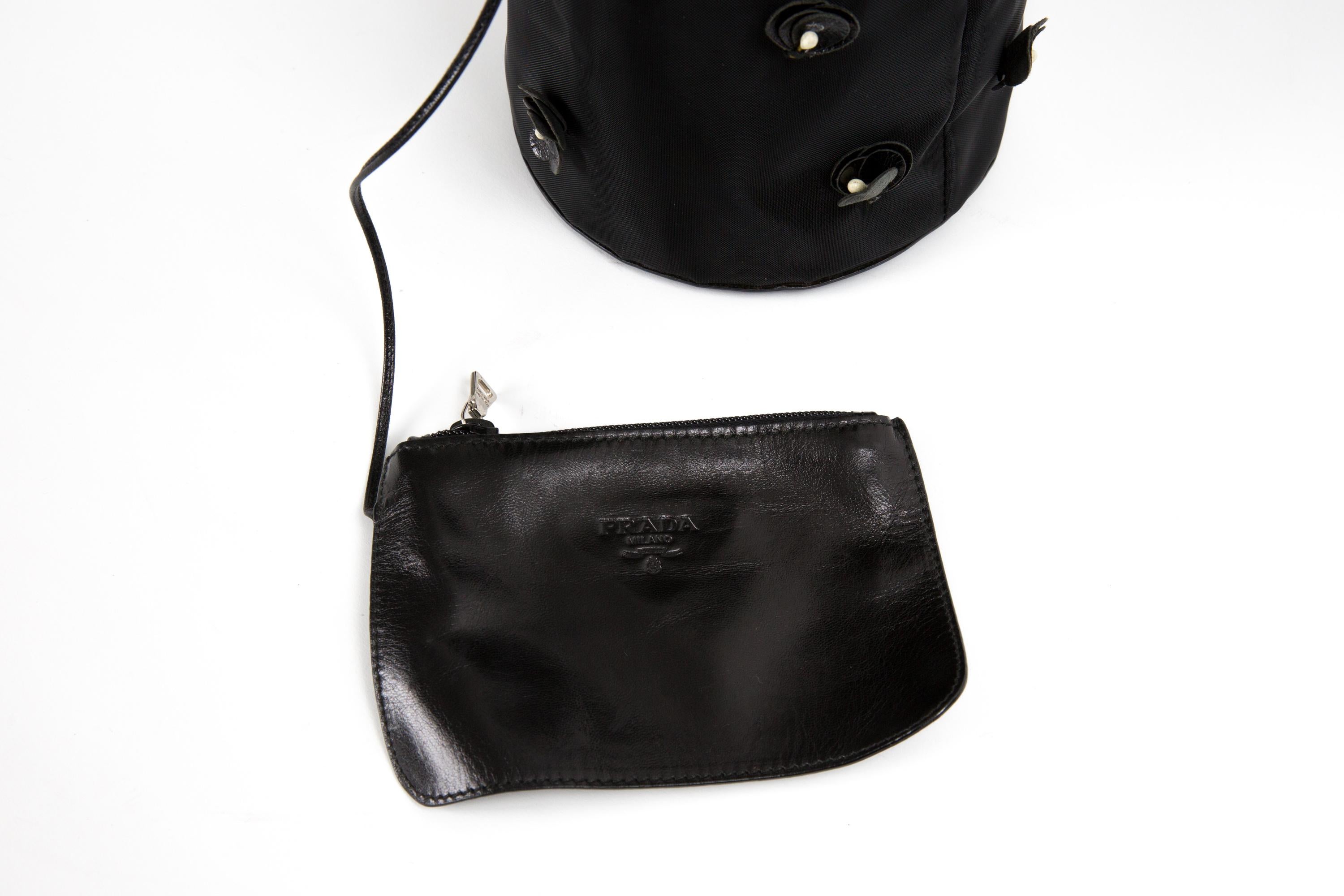 Prada Black Floral Mesh Evening Bucket Bag  Bag 2