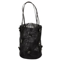 Prada Black Floral Mesh Evening Bucket Bag  Bag