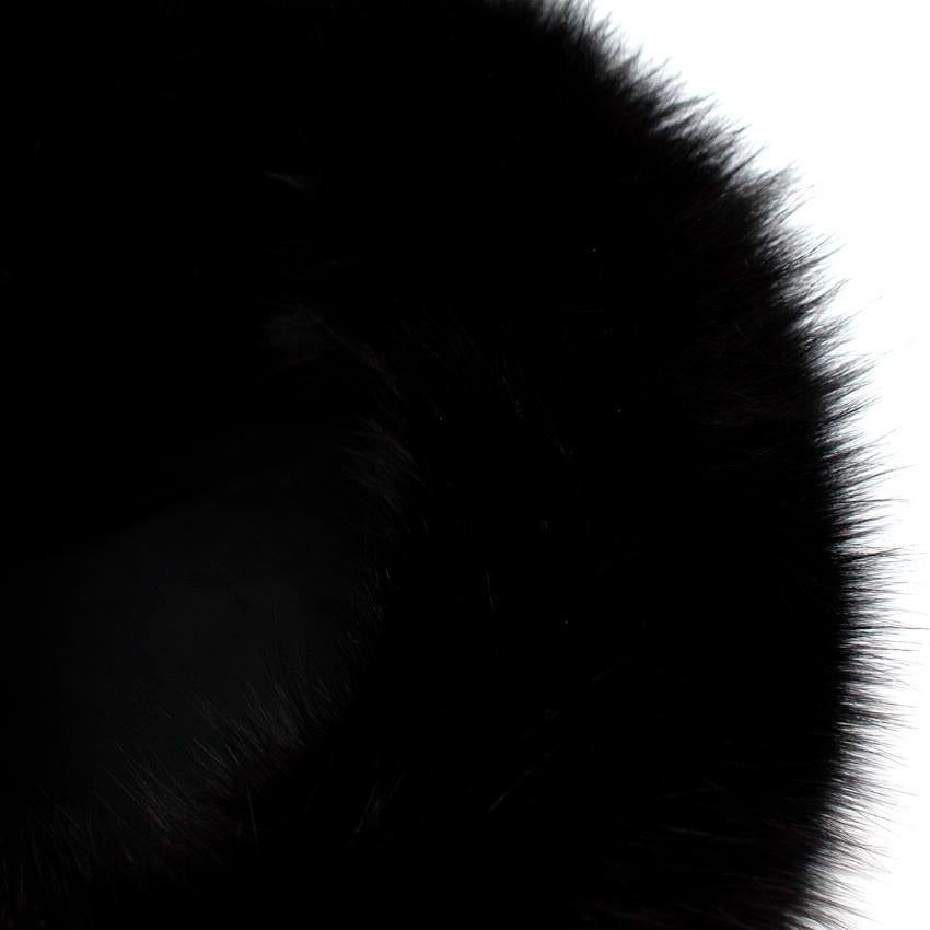 Prada Schwarzer Fuchs Pelz Hut 2