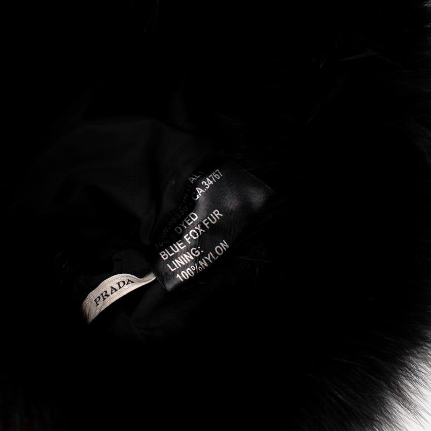 Prada Schwarzer Fuchs Pelz Hut 4