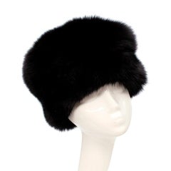Prada Schwarzer Fuchs Pelz Hut