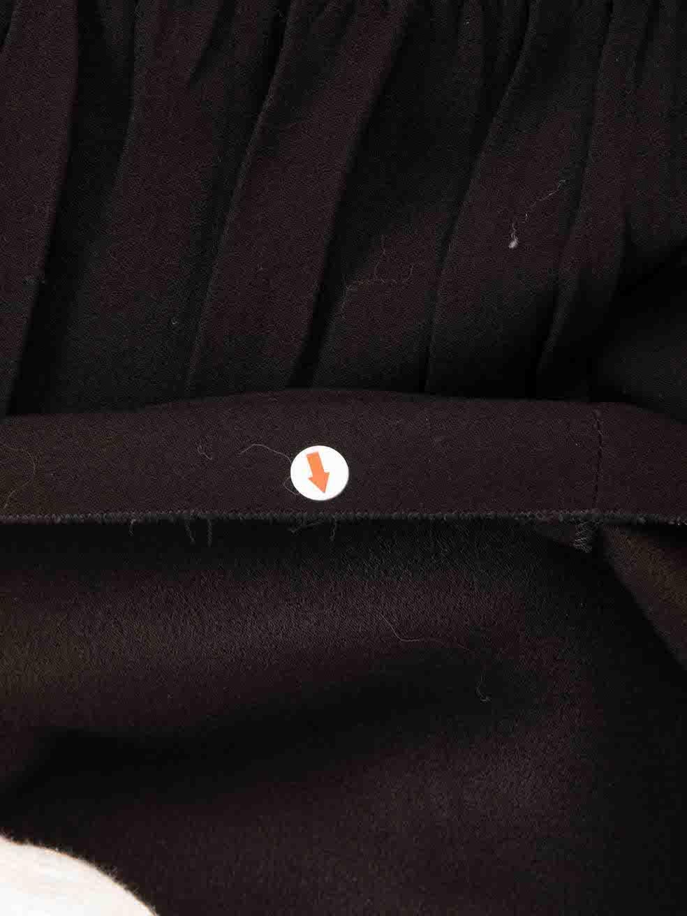 Women's Prada Black Fox-Fur Shoulder Trim Midi Dress Size M For Sale