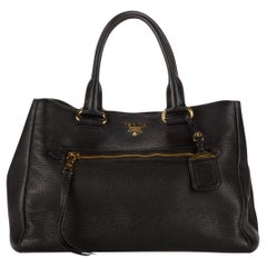 Prada Black Front Zip Tote