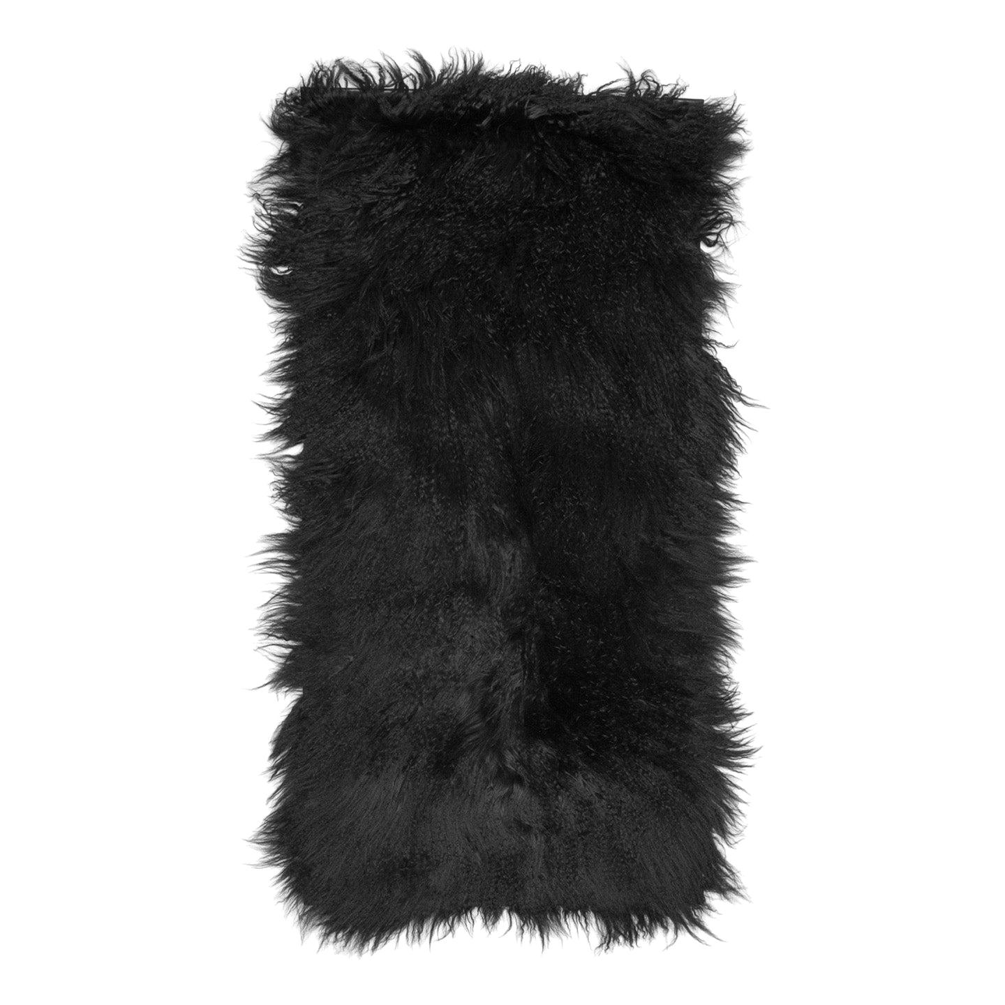 Prada Black Fur & Leather Rug For Sale