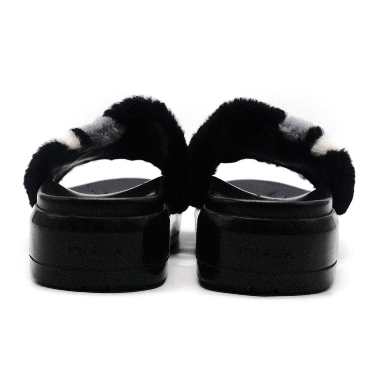 fur prada slides