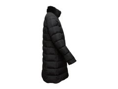 Prada Black Fur-Trimmed Puffer Coat