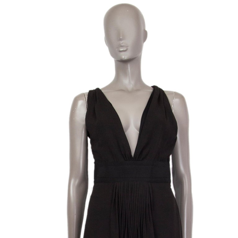 PRADA black GATHERED FRONT Sleeveless Cocktail Dress 40 For Sale at 1stDibs