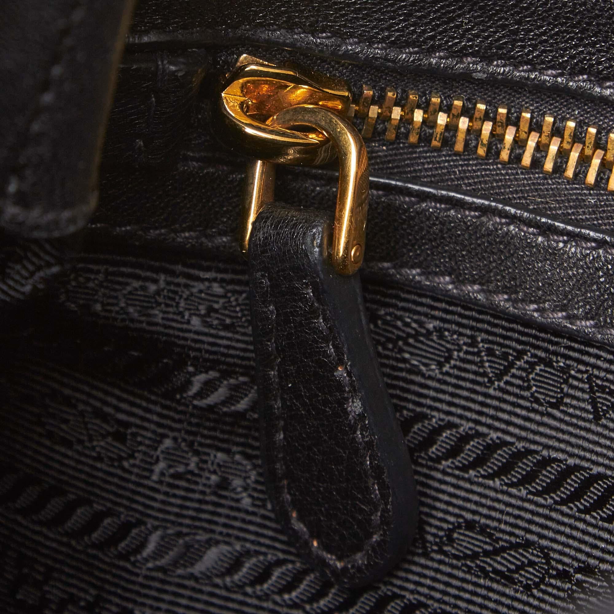 Prada Black Gathered Nylon Chain Shoulder Bag 3