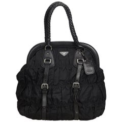 Prada Black Gathered Nylon Handbag