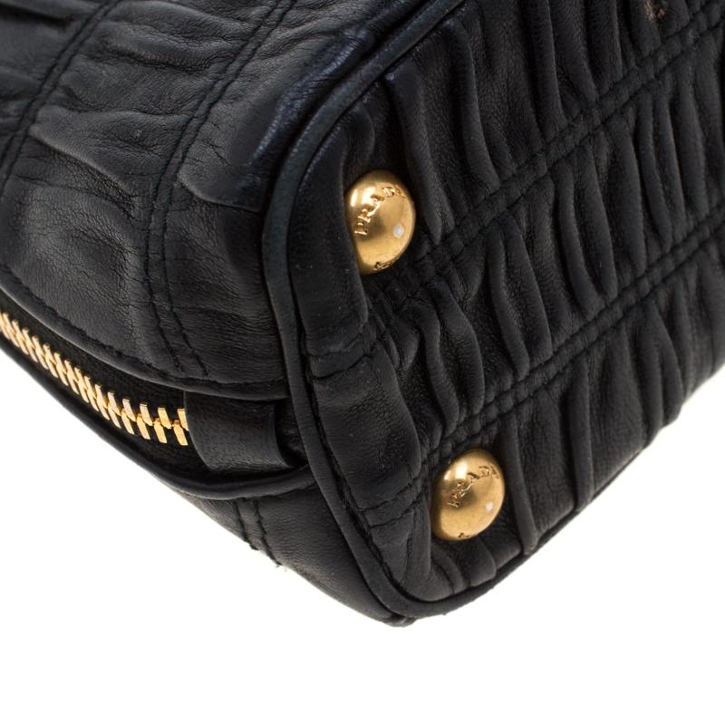 Prada Black Gaufre Leather Mini Promenade Crossbody Bag 5