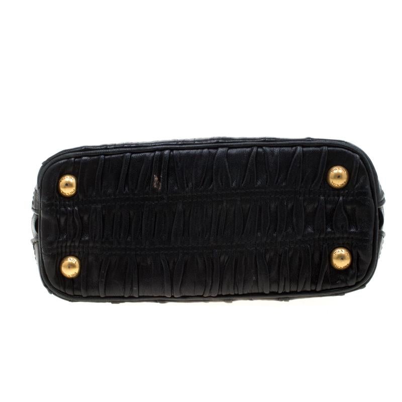 Women's Prada Black Gaufre Leather Mini Promenade Crossbody Bag