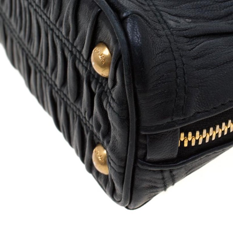 Prada Black Gaufre Leather Mini Promenade Crossbody Bag For Sale at 1stDibs