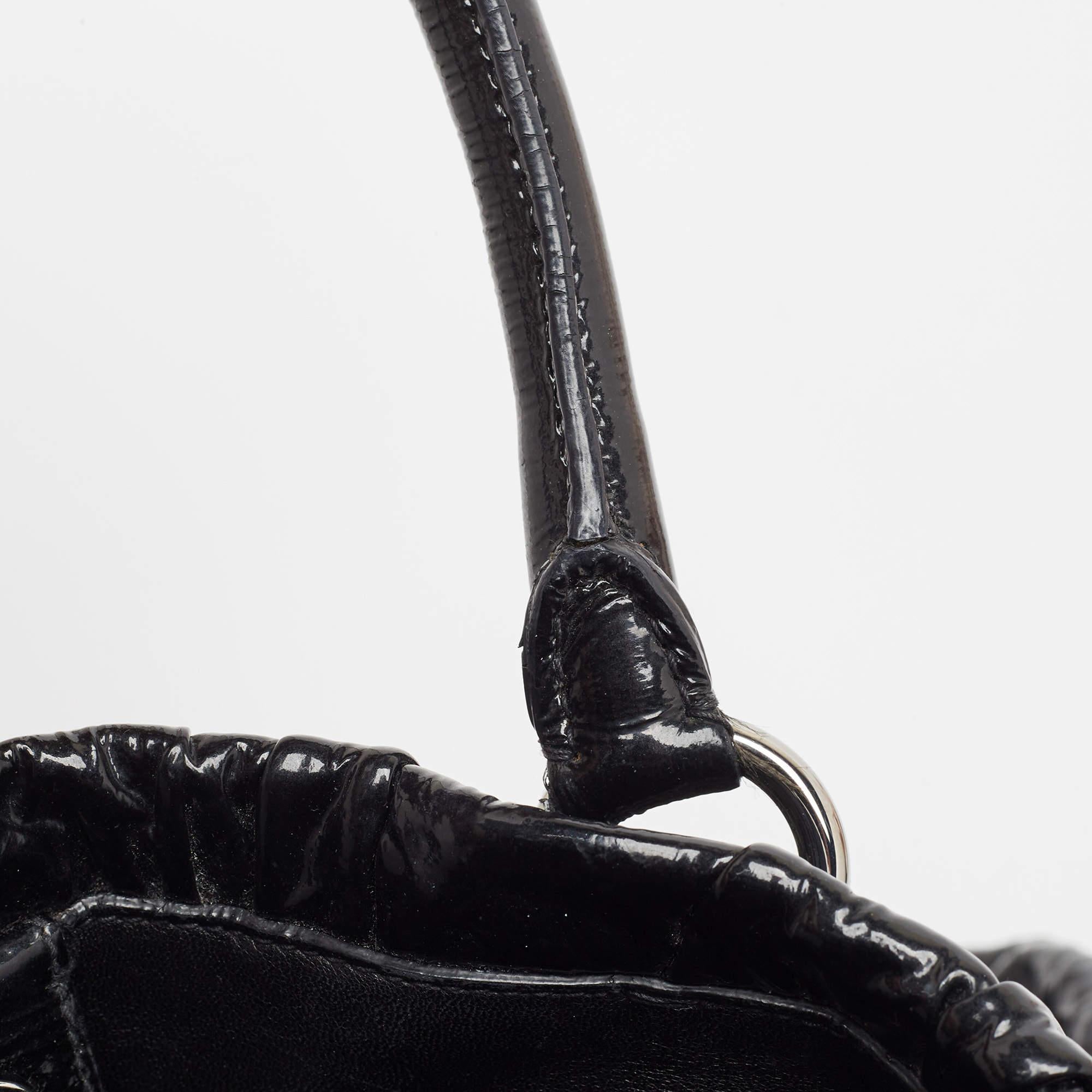 Prada Black Gaufre Patent Leather Large Tote 7