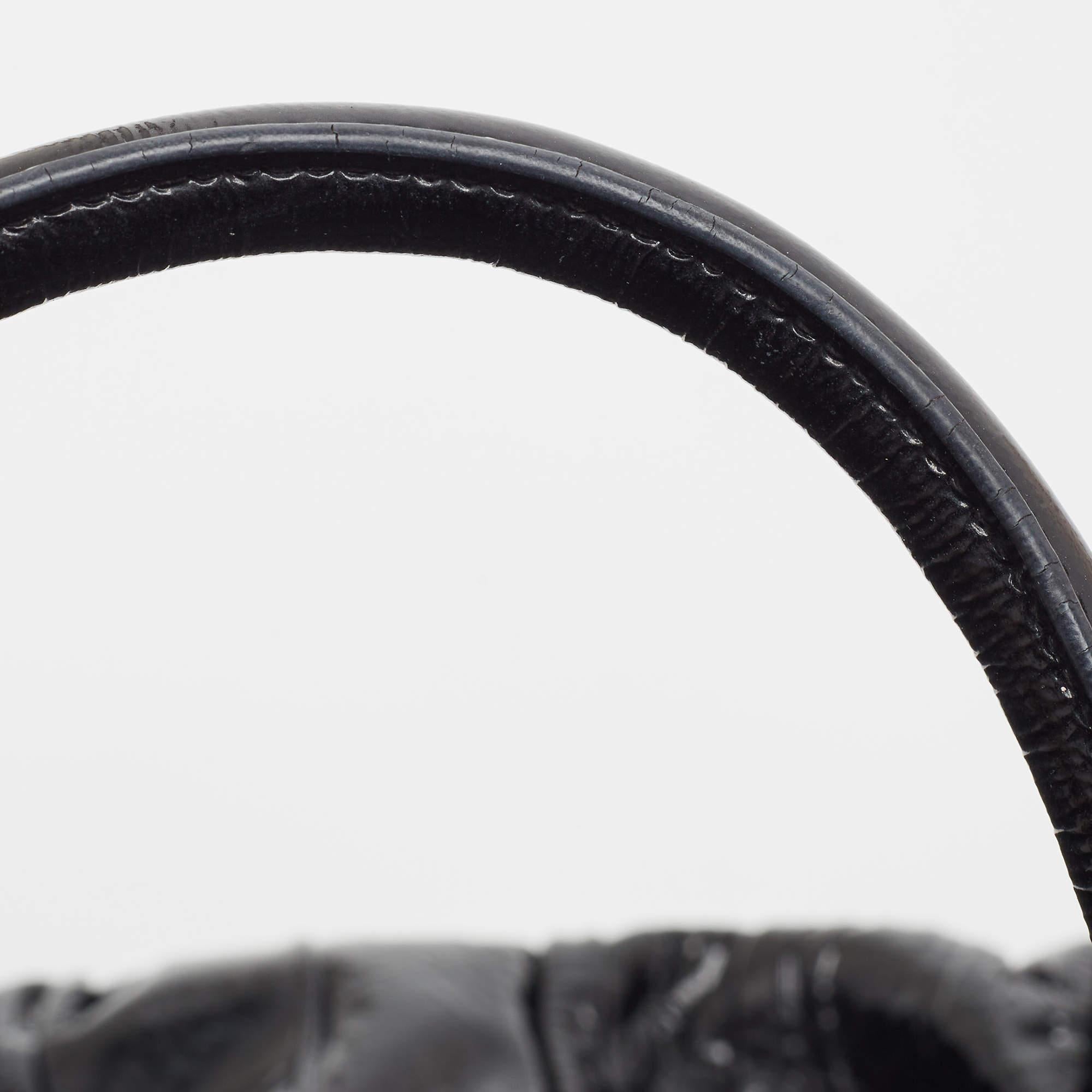Prada Black Gaufre Patent Leather Large Tote 8