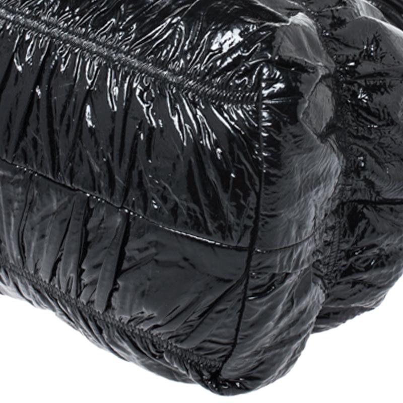 Prada Black Gaufre Patent Leather Large Tote 2