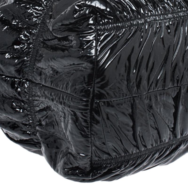 Prada Black Gaufre Patent Leather Large Tote 3