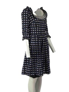 Prada Black Geometric Print Dress Size S