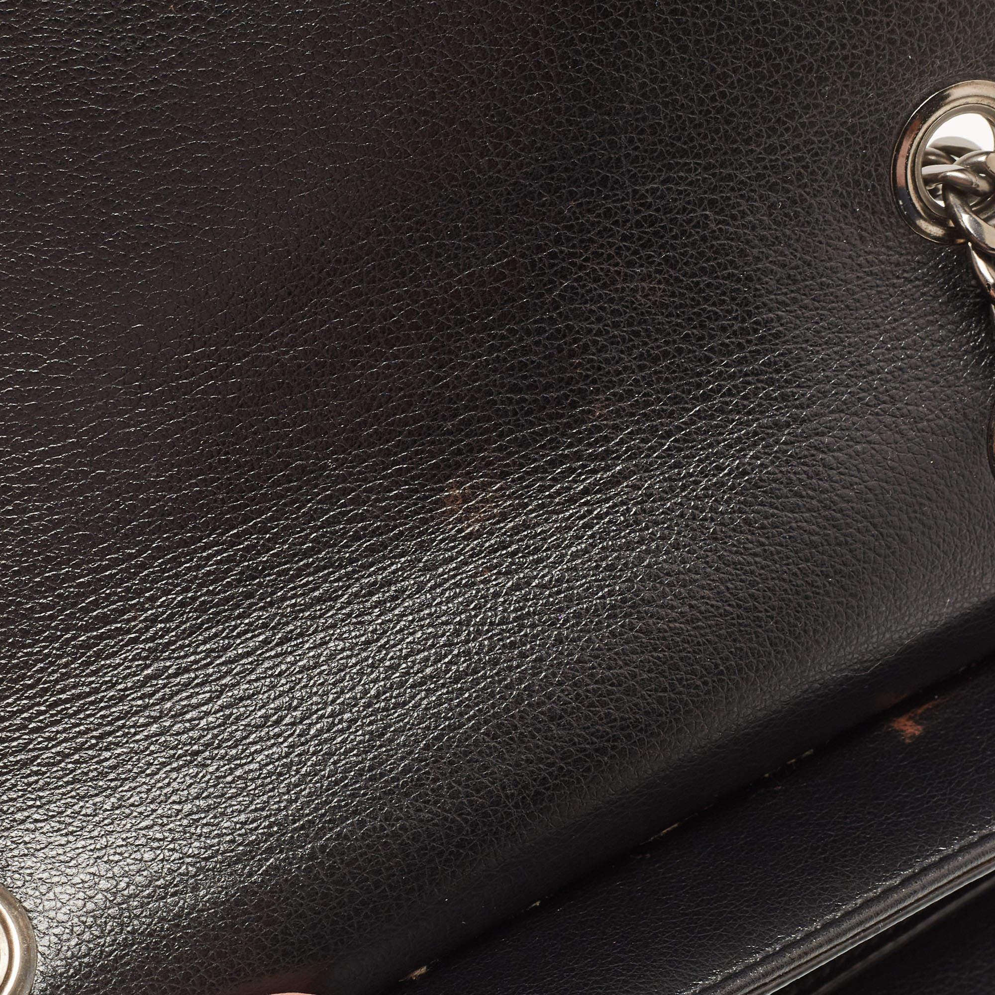 Prada Black Glace Leather Studded Flap Shoulder Bag 8