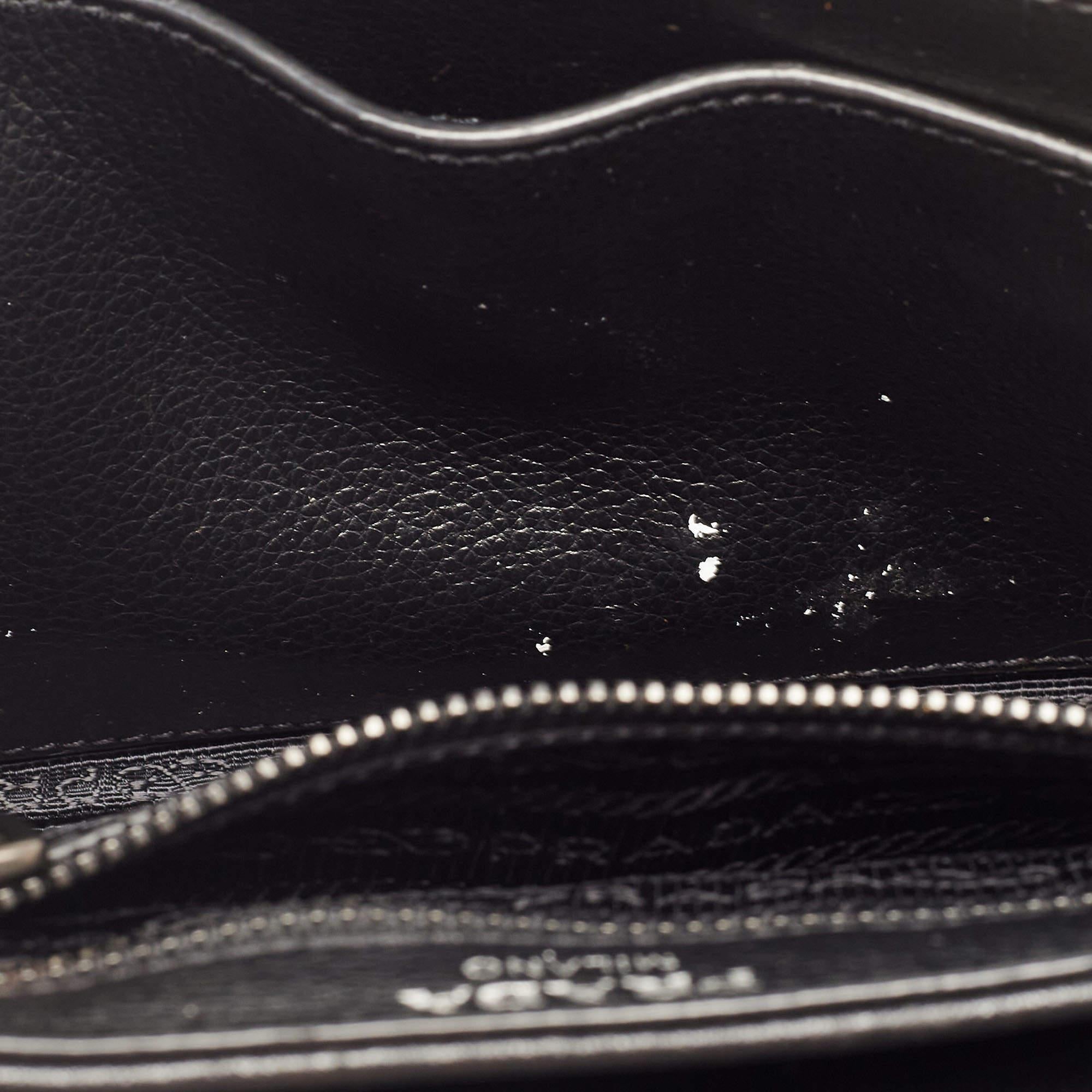 Prada Black Glace Leather Studded Flap Shoulder Bag 14