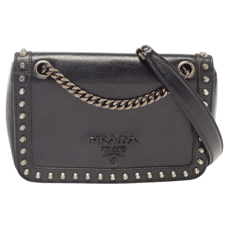 PRADA SAFFIANO LUX Chain Plain Leather Elegant Style Crossbody Shoulder Bags