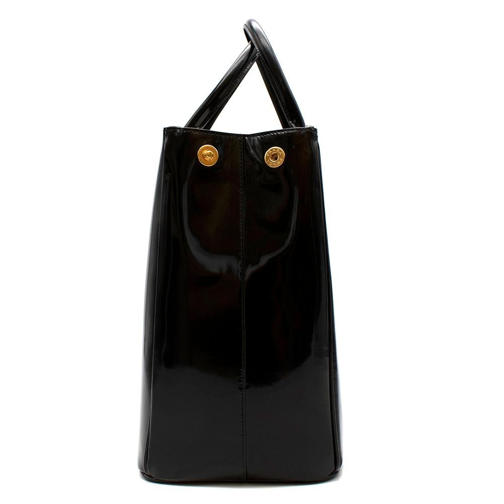 Women's or Men's Prada Black Glossed Leather Large Galleria Bag