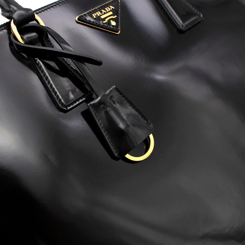 Prada Black Glossed Leather Large Galleria Bag 3