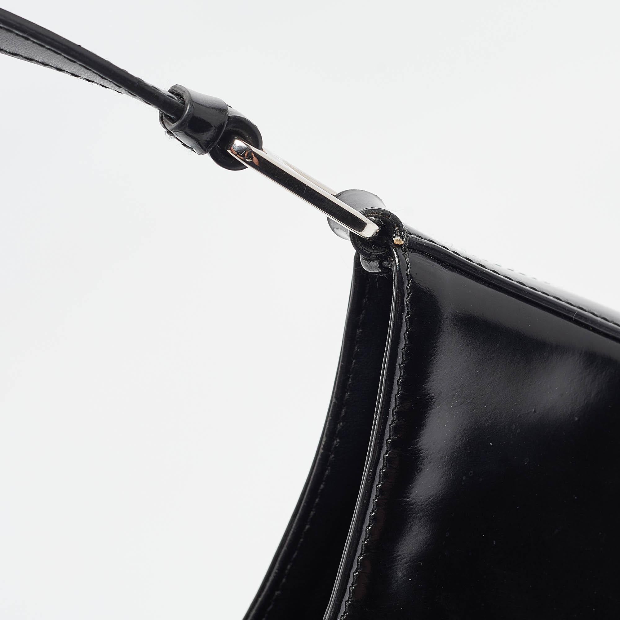 Prada Black Glossy Leather Cleo Shoulder Bag 3