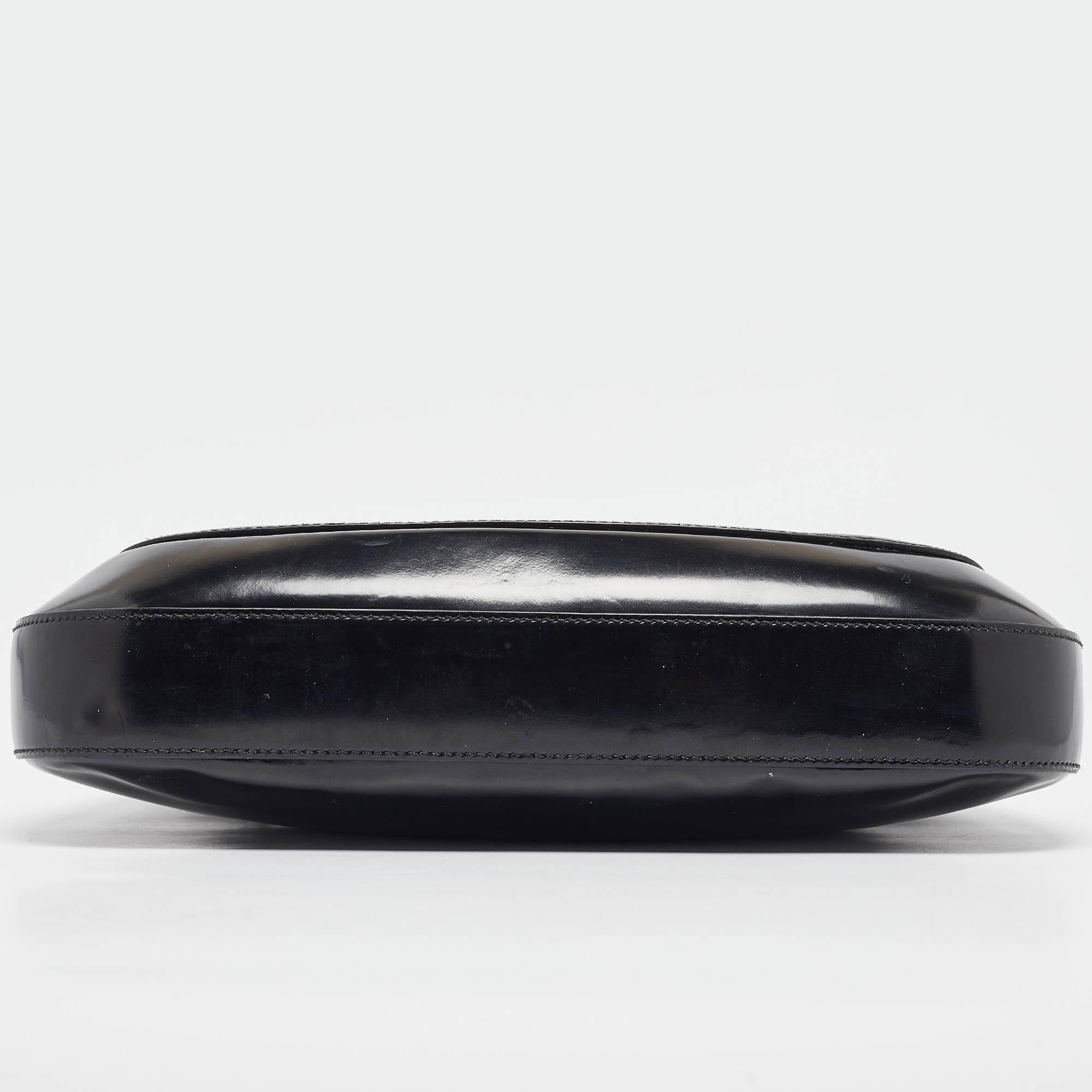 Prada Black Glossy Leather Cleo Shoulder Bag 4