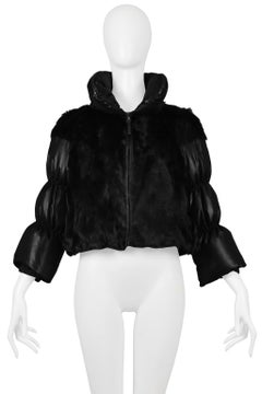 Prada Black Goat Fur Puffer Jacket