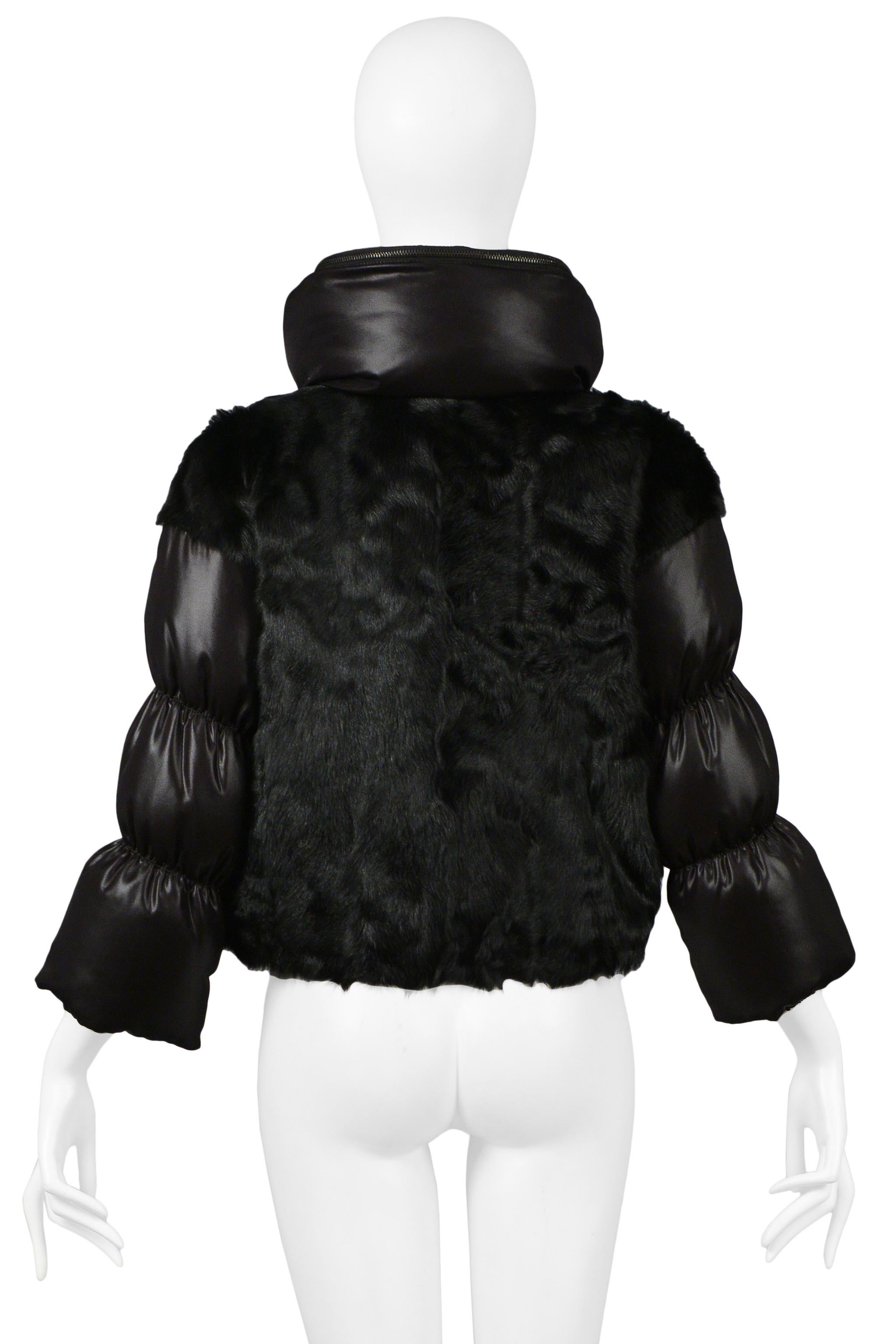 Prada Black Goat Fur Puffer Jacket For Sale 1