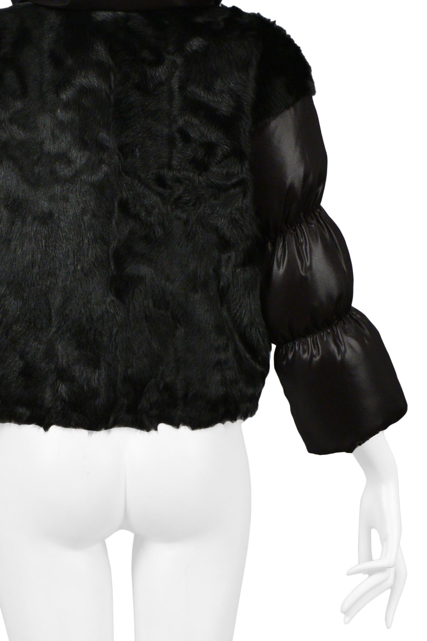 Prada Black Goat Fur Puffer Jacket For Sale 2