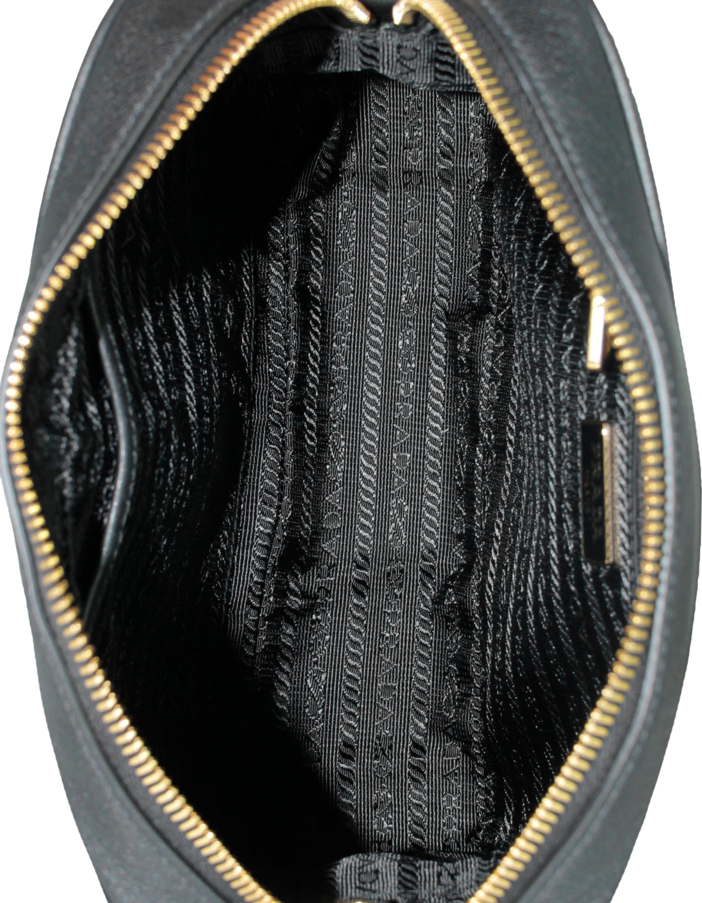 Prada Black/Gold Vitello Leather Phenix Camera Crossbody Bag 2