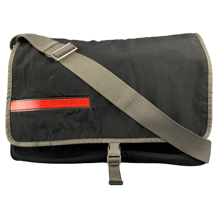 Prada Tessuto Nylon Sport Black Messenger Crossbody Bag 