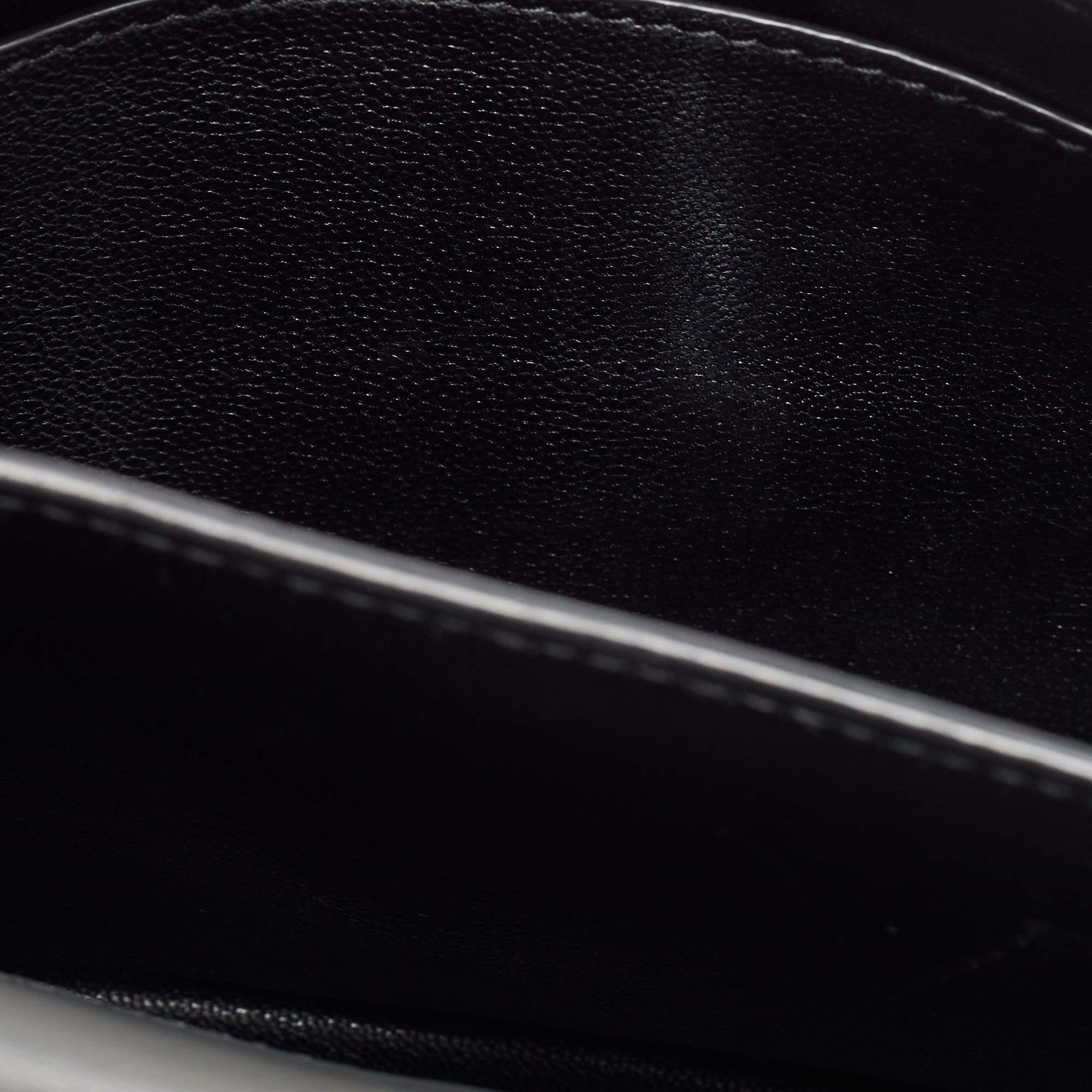 Prada Black/Grey Saffiano Leather Cahier Flap Shoulder Bag 6