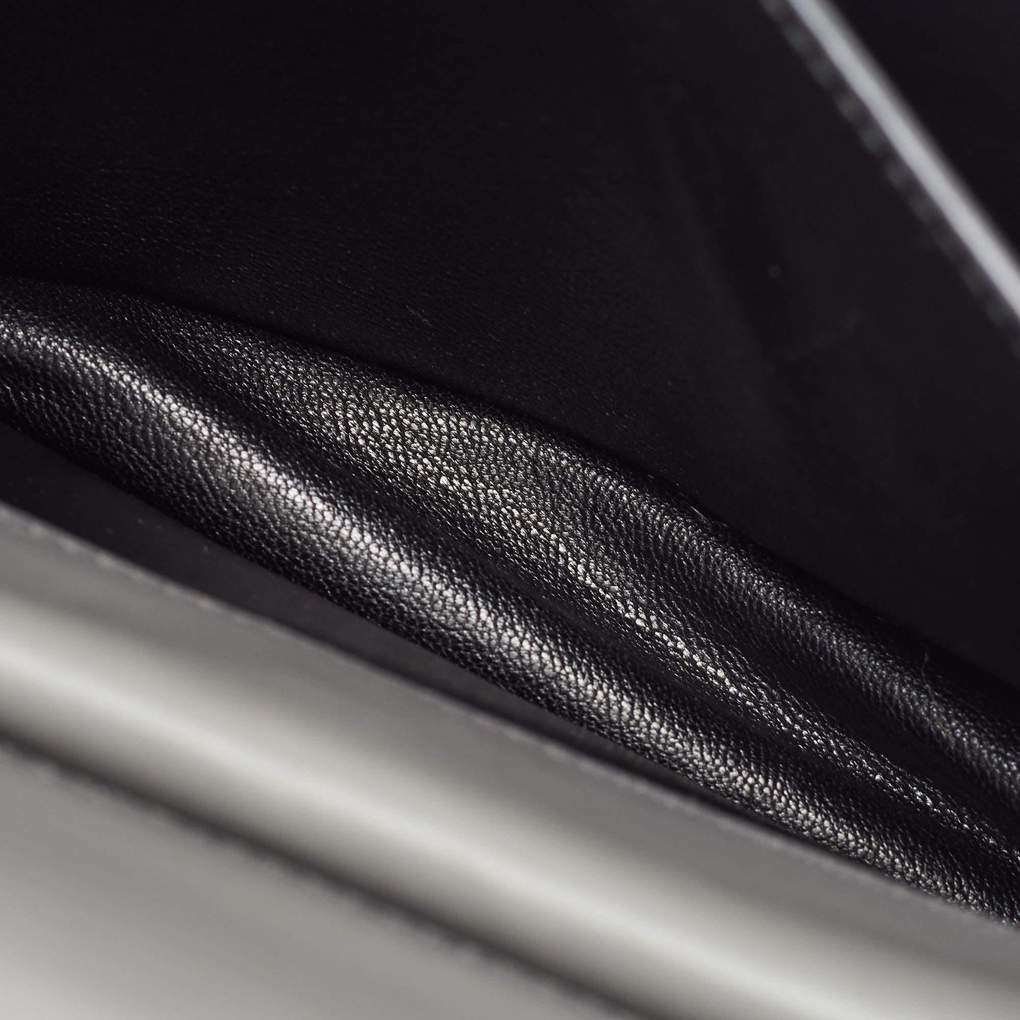 Prada Black/Grey Saffiano Leather Cahier Flap Shoulder Bag 5