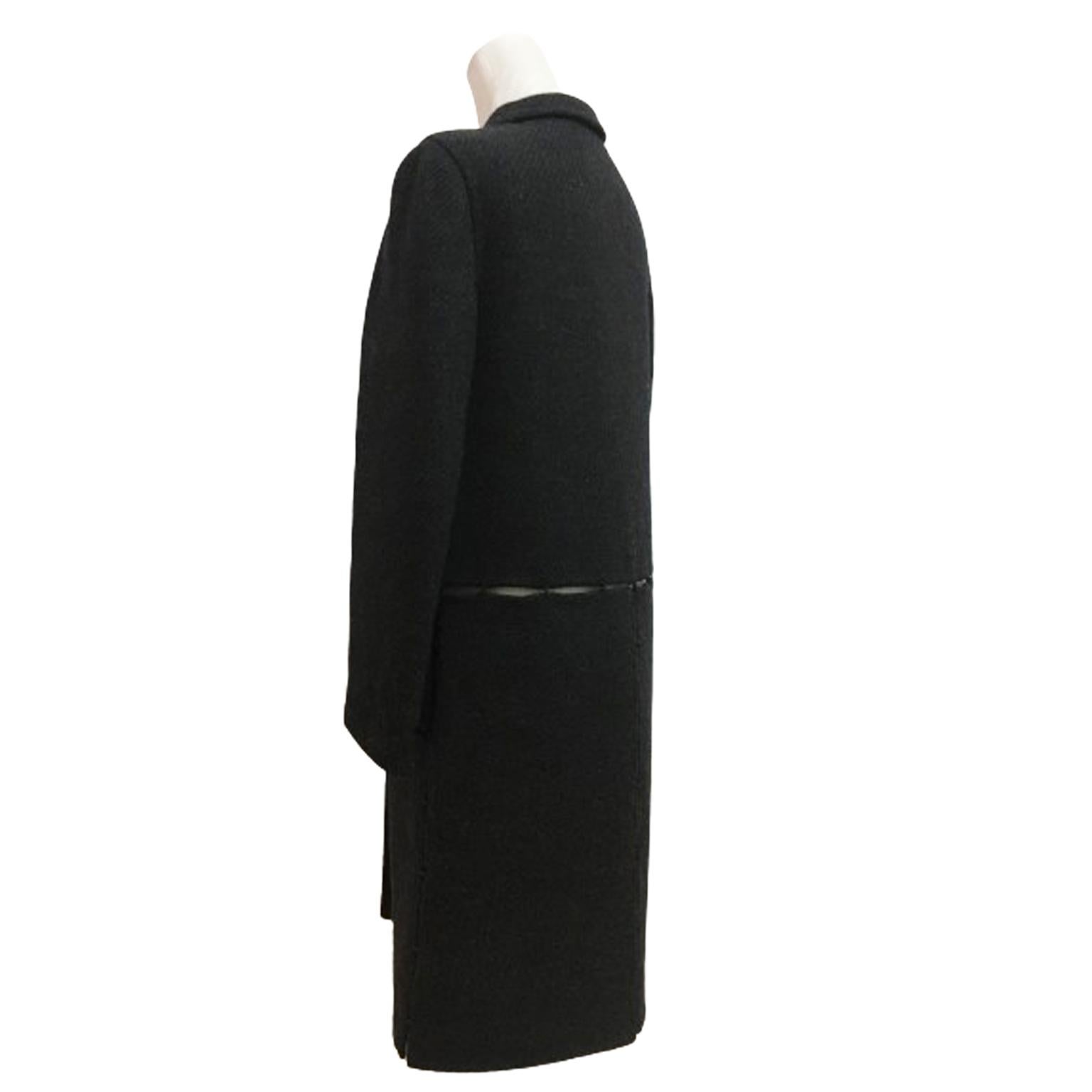 Prada Black Grey Wool Panel Coat 1990s For Sale 3